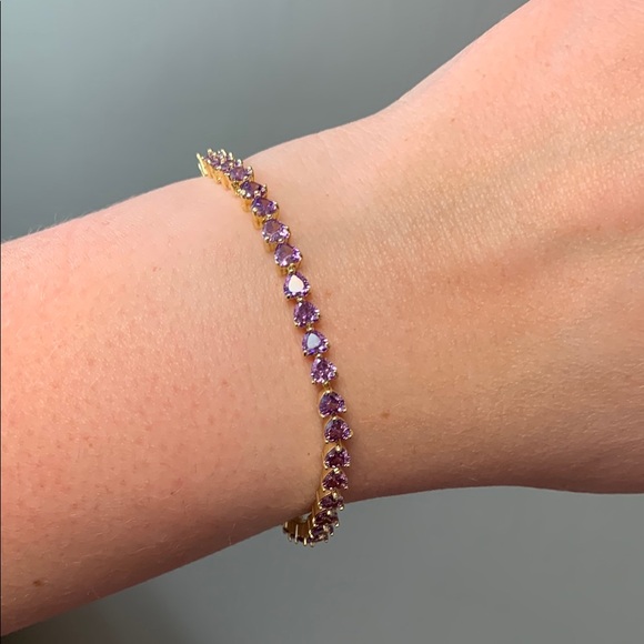 Pretty Bird Jewelry - NEW - Pretty Bird Real Gold Plated Purple Tennis Bracelet